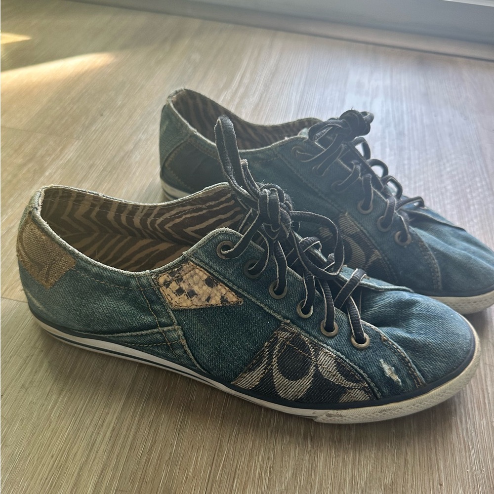 Coach Patchwork Denim Gym Shoes